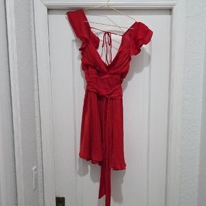 Elegant Red Sleeveless Dress